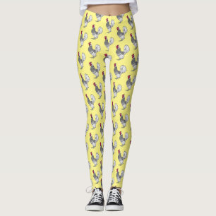 Sebright chicken cartoon illustration leggings