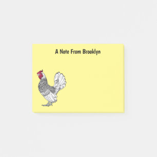 Sebright chicken cartoon illustration post-it notes
