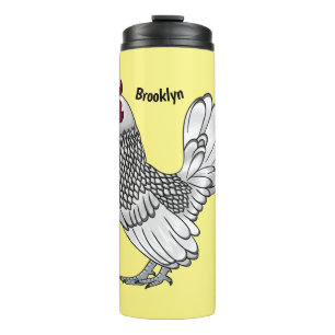 Sebright chicken cartoon illustration thermal tumbler