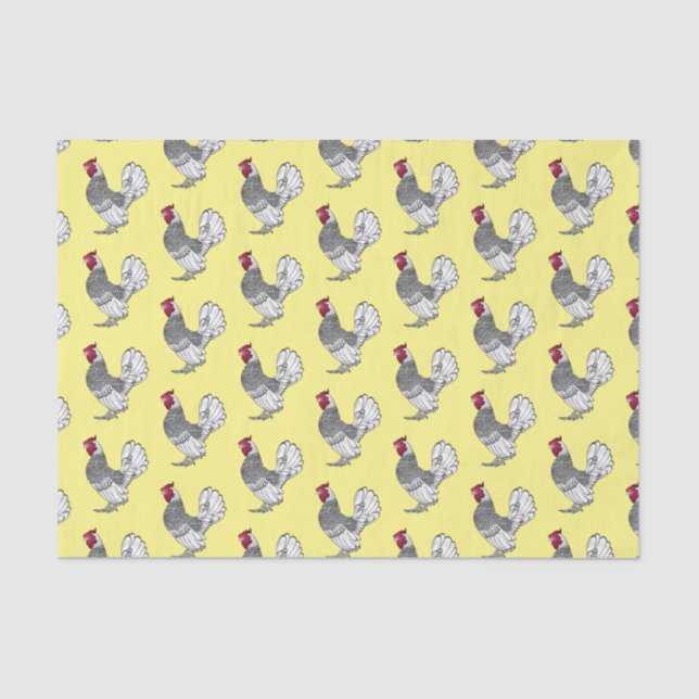 Sebright chicken cartoon illustration tissue paper (Front)