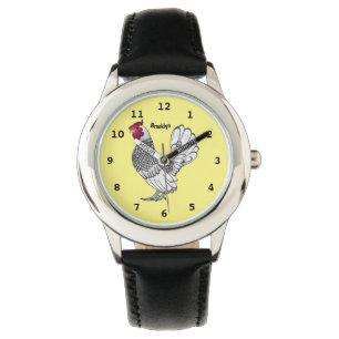 Sebright chicken cartoon illustration watch