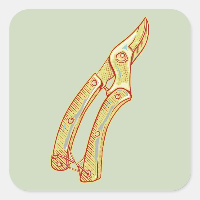 Secateurs Gardening tools Square Sticker (Front)