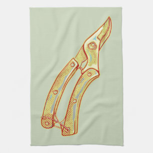 Secateurs Gardening tools Tea Towel