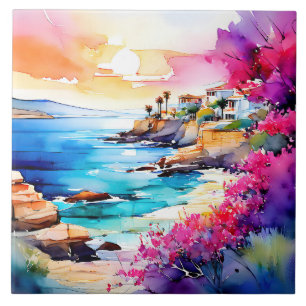 "Secluded Beach"  Ceramic Tile