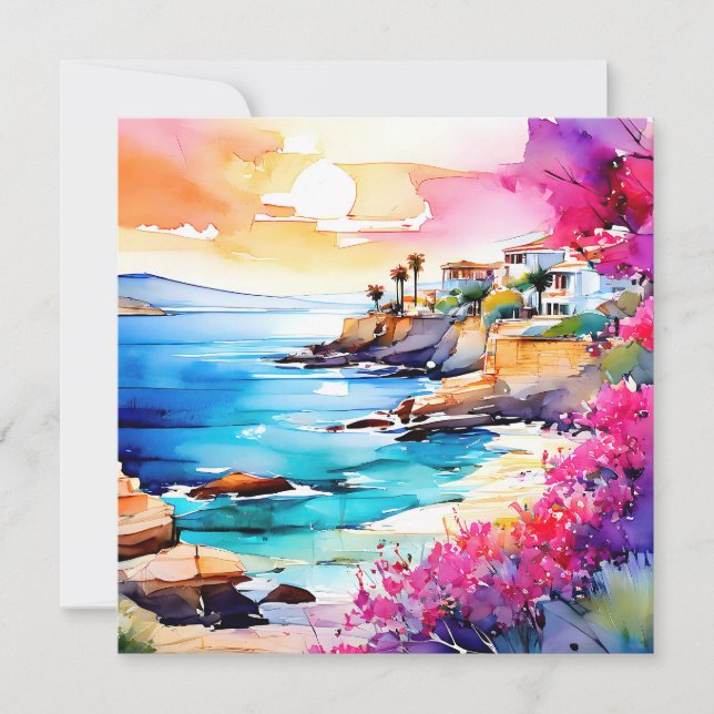 "Secluded Beach"  Holiday Card (Front)