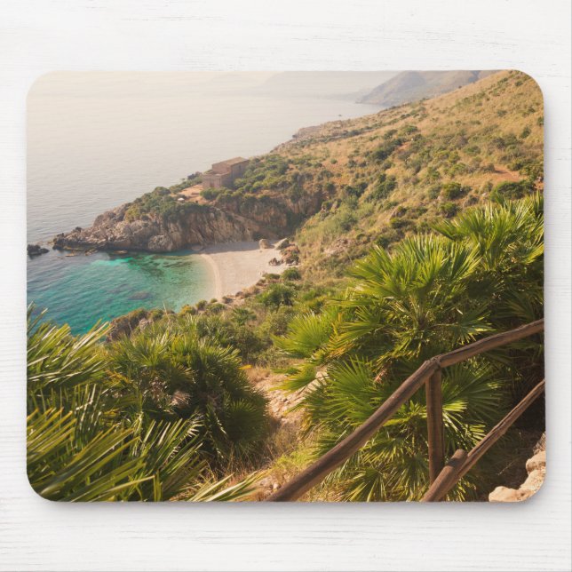 Secluded beach in Lo Zingaro, Sicily Mouse Pad (Front)