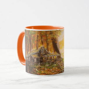 Secluded Cabin at Sunrise Mug