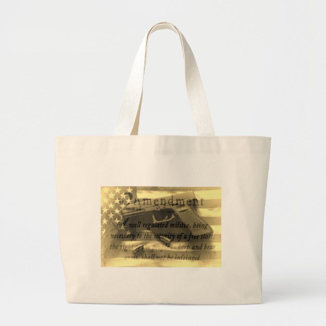 Second Amedment Large Tote Bag (Front)