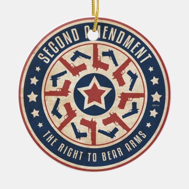 Second Amendment Ceramic Ornament (Front)