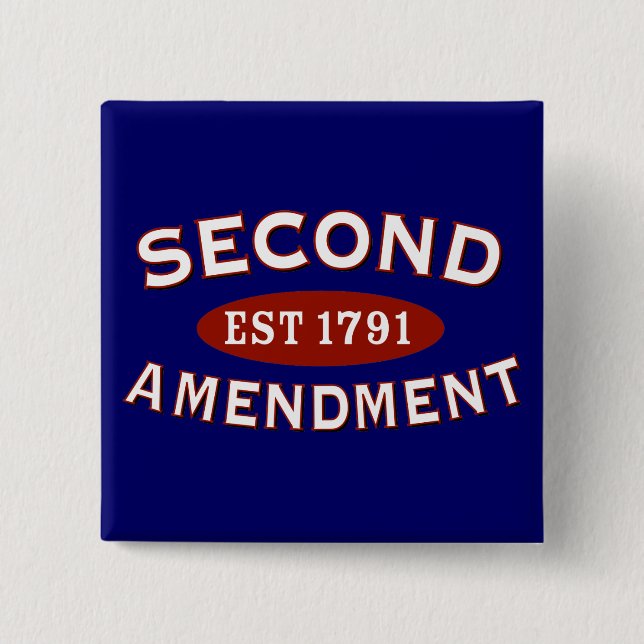 Second Amendment Est. 1791 15 Cm Square Badge (Front)