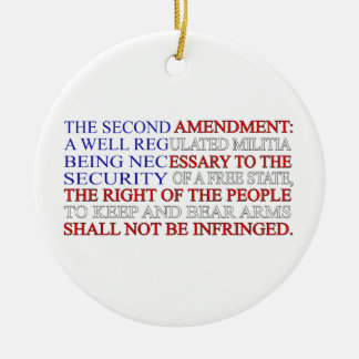 Second Amendment Flag Ceramic Tree Decoration