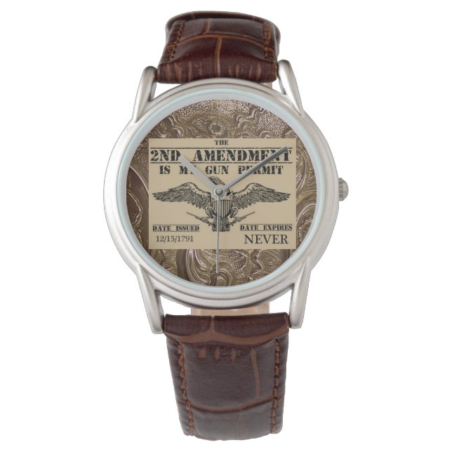 SECOND AMENDMENT GUN PERMIT 2  WATCH (Front)