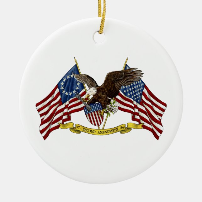 Second Amendment Liberty Eagle Ceramic Ornament (Front)