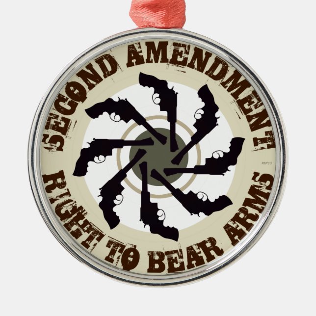 Second Amendment Metal Ornament (Front)