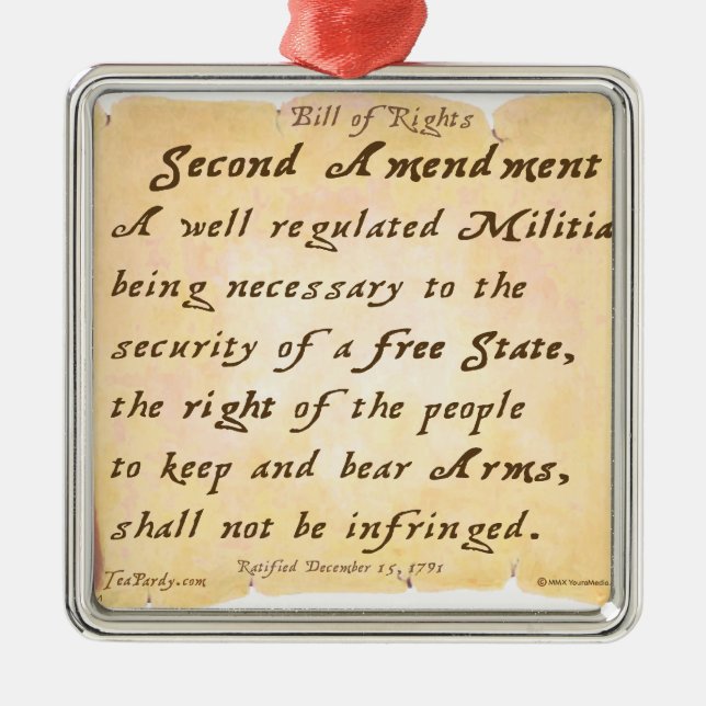 Second Amendment Metal Tree Decoration (Front)