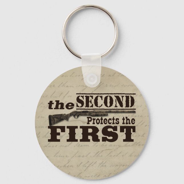 Second Amendment Protects First Amendment Key Ring (Front)