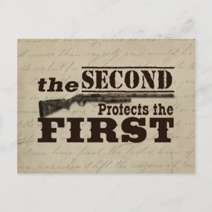 Second Amendment Protects First Amendment Postcard