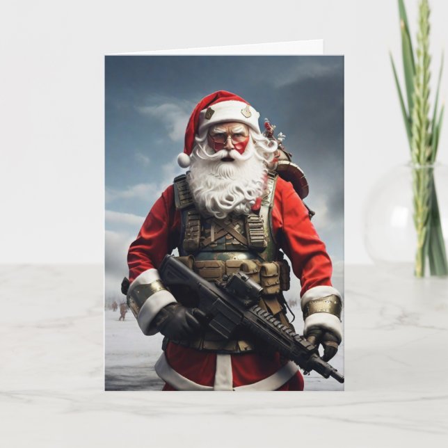 Second Amendment Santa Christmas Card Patriotic  (Front)