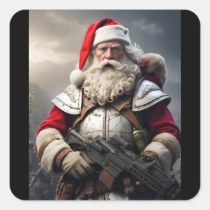 Second Amendment Santa Funny Christmas Square Sticker