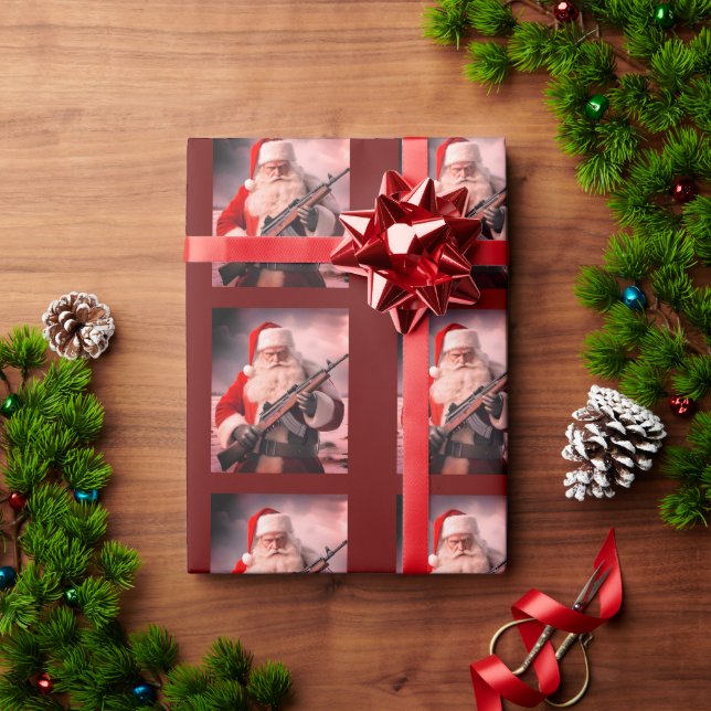  Second Amendment Santa Funny Christmas Wrapping Paper (Holiday Gift)