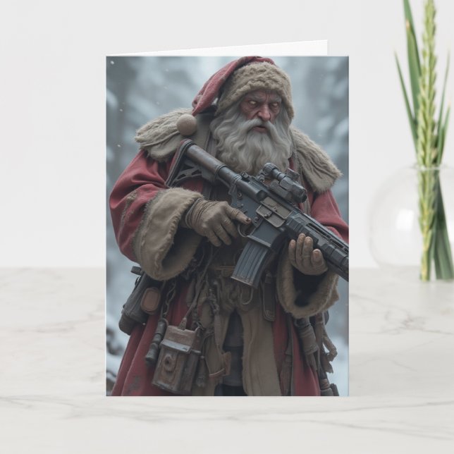 Second Amendment Santa Personalised Christmas Card (Front)