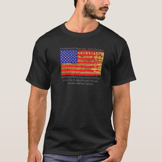 Second Amendment  Semi Automatic Rifle American Fl T-Shirt (Front)