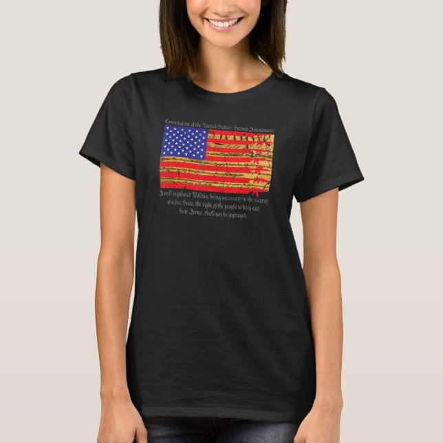 Second Amendment  Semi Automatic Rifle American Fl T-Shirt (Front)