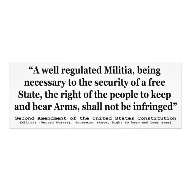 Second Amendment to the United States Constitution Photo Print (Front)