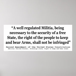 Second Amendment to the United States Constitution Poster