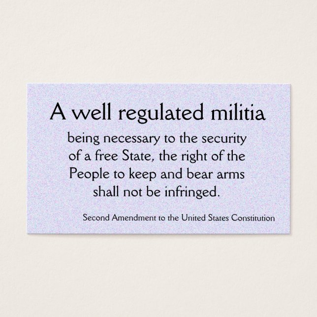 Second Amendment trivia cards (Front)