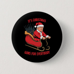 Second Amendment Trump As Santa Christmas 6 Cm Round Badge