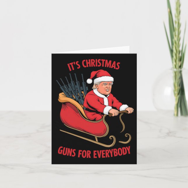 Second Amendment Trump As Santa Christmas  Card (Front)