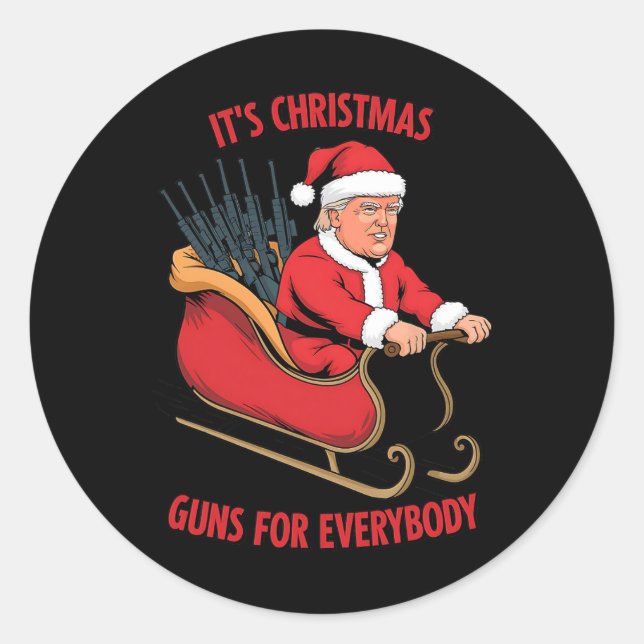 Second Amendment Trump As Santa Christmas  Classic Round Sticker (Front)