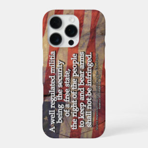 Second Amendment Typography Rustic US Flag iPhone 16 Pro Case
