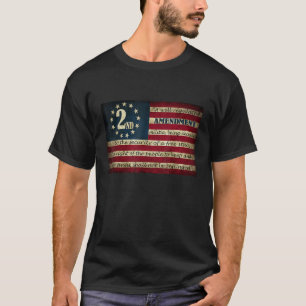 Second Amendment Vintage Flag Well Regulated Milit T-Shirt