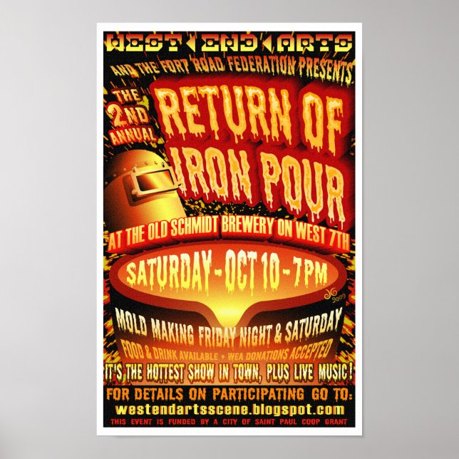 Second Annual West 7th Iron Pour Poster 2009 (Front)