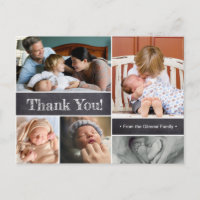 Second Baby Birth Photo Collage thank you
