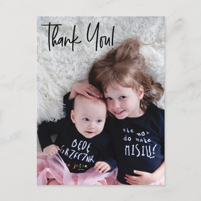 Second Baby Girl Shower Thank you Custom photos  Postcard (Front)