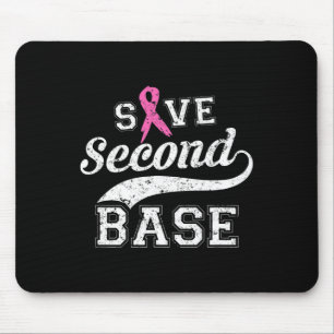 Second Base Pink Ribbon Breast Cancer Awareness  Mouse Pad