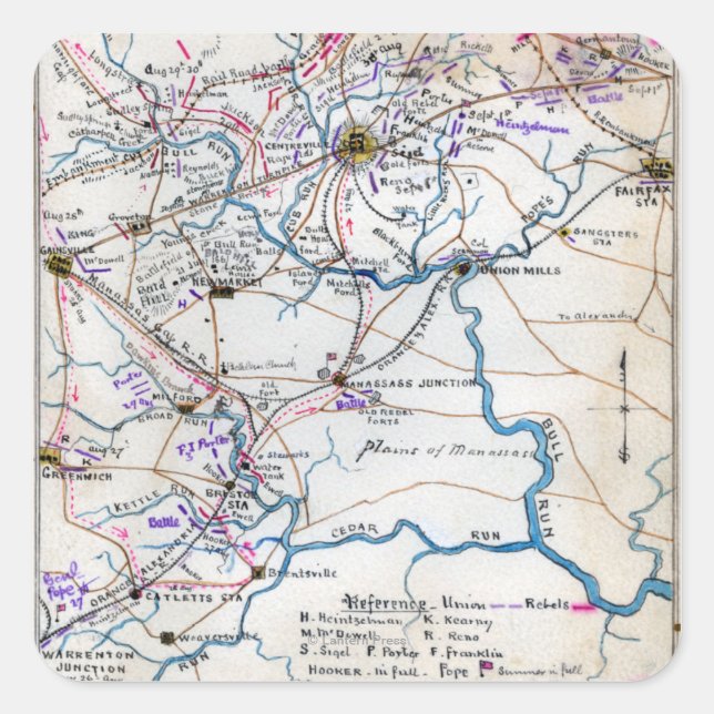 Second Battle of Bull Run 4 Square Sticker (Front)