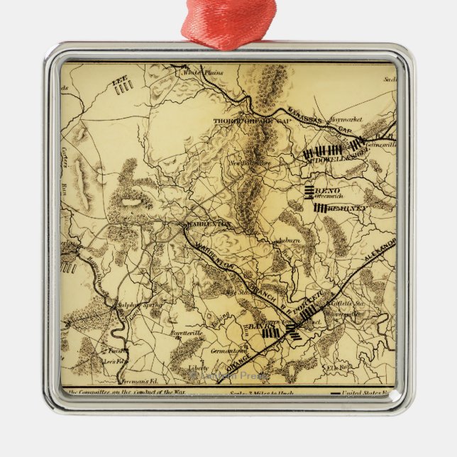 Second Battle of Bull Run 7 Metal Tree Decoration (Front)