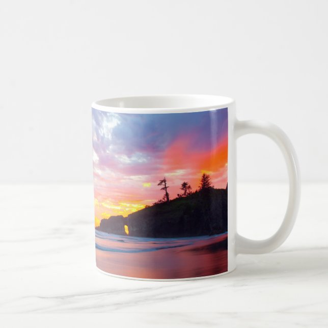Second Beach at sunset, Washington Coffee Mug (Right)