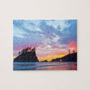 Second Beach at sunset, Washington Jigsaw Puzzle