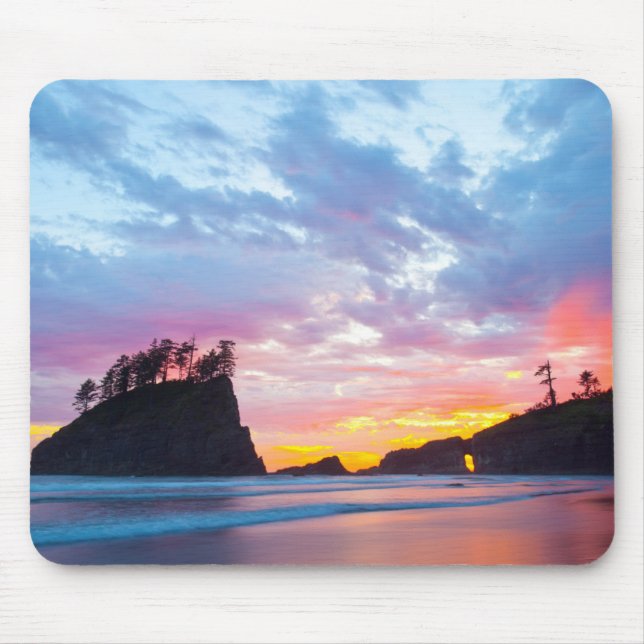 Second Beach at sunset, Washington Mouse Pad (Front)