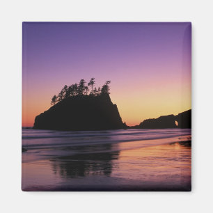 Second Beach at Twilight, Olympic NP, WA, USA Magnet