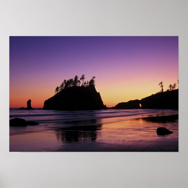 Second Beach at Twilight, Olympic NP, WA, USA Poster (Front)