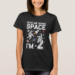 Second Birthday Astronaut Space Planets Rocket Gif T-Shirt
