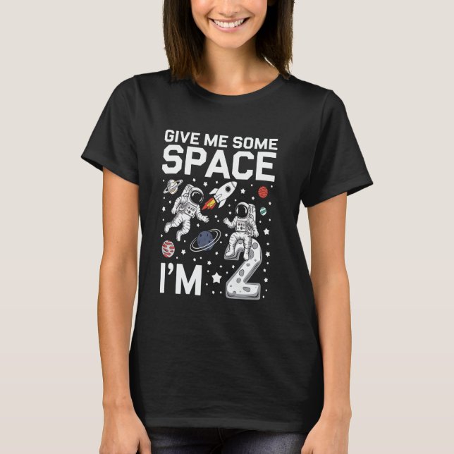 Second Birthday Astronaut Space Planets Rocket Gif T-Shirt (Front)