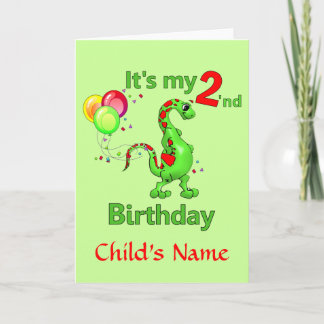 Second Birthday Dinosaur Card