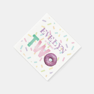 Second Birthday Doughnut Party Personalised Napkin